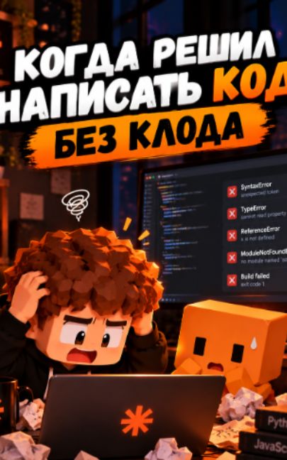 Скетч о том, как трудно писать код самостоятельно после ИИ